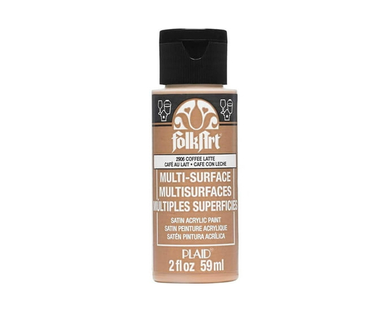 FolkArt Multi-Surface Satin Acrylic Paint, 2 fl. oz., Coffee Latte - 2 fl oz