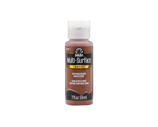 FolkArt Multi-Surface Satin Acrylic Paint, 2 fl. oz., Bark Brown - 2 fl oz