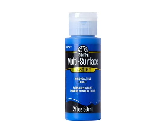 FolkArt Peinture Acrylique Satin Multi-Surface, 2 fl oz, Bleu Cobalt - 2 fl oz