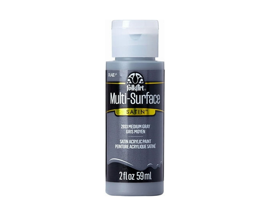 FolkArt Peinture Acrylique Satin Multi-Surface, 2 fl. oz., Gris Moyen - 2 fl oz