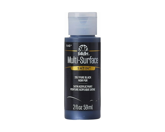 FolkArt Peinture Acrylique Satin Multi-Surface, 2 fl. oz., Noir Pur - 2 fl oz
