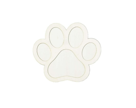Plaid Unfinished Wood Surfaces Paw Layered Shape, 7" - 7"