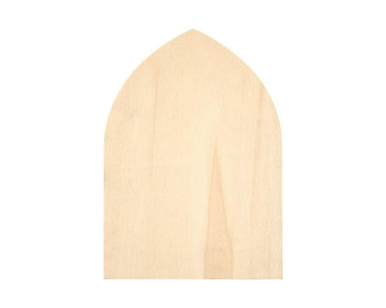 Plaid Unfinished Wood Gothic Arch Plaque, 5" x 7" - 5" x 7"