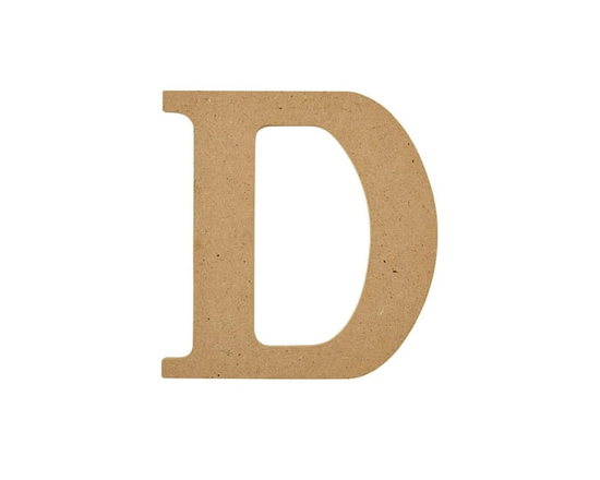 Plaid Unfinished Wood 5" Letter, D - 5"