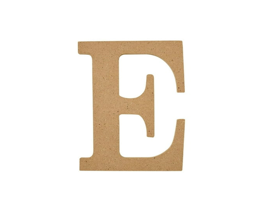 Plaid Unfinished Wood 5" Letter, E - 5"
