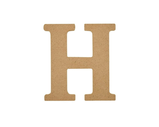 Plaid Unfinished Wood 5" Letter, H - 5"