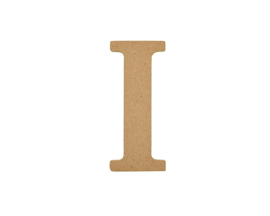 Plaid Unfinished Wood 5" Letter, I - 5"