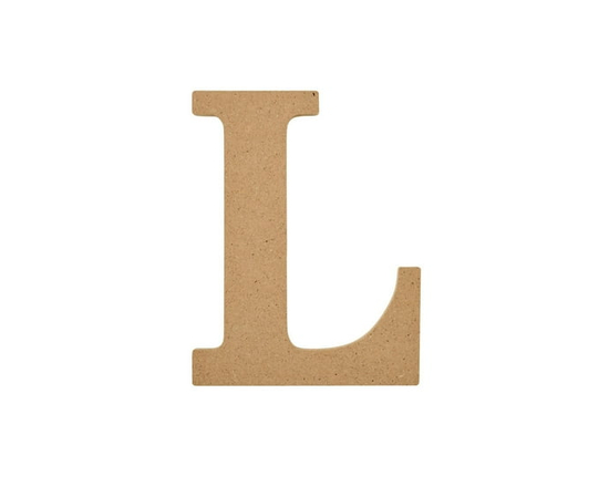 Plaid Unfinished Wood 5" Letter, L - 5"