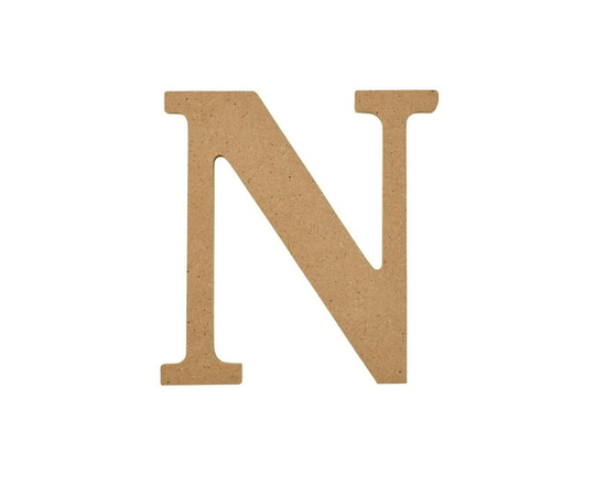 Plaid Unfinished Wood 5" Letter, N - 5"