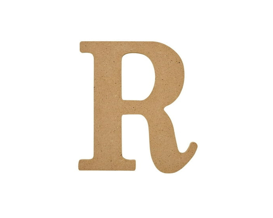 Plaid Unfinished Wood 5" Letter, R - 5"