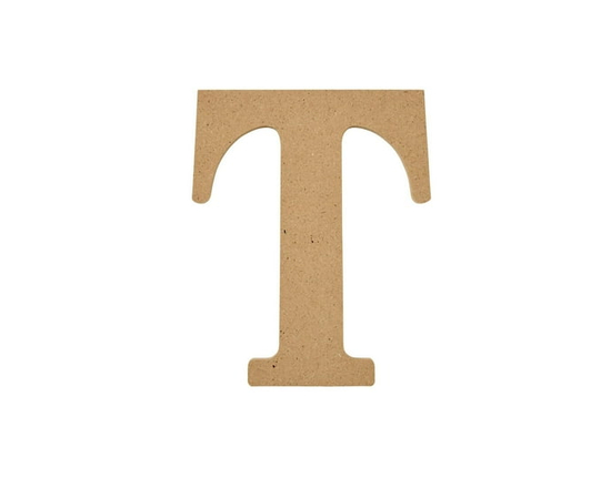 Plaid Unfinished Wood 5" Letter, T - 5"