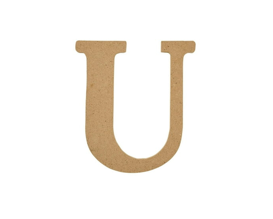 Plaid Unfinished Wood 5" Letter, U - 5"
