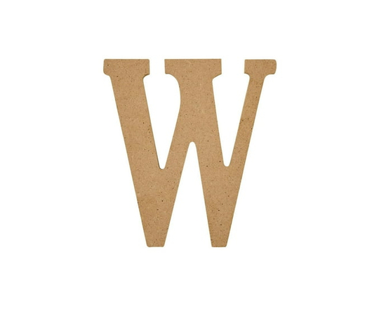 Plaid Unfinished Wood 5" Letter, W - 5"