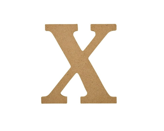 Plaid Unfinished Wood 5" Letter, X - 5"