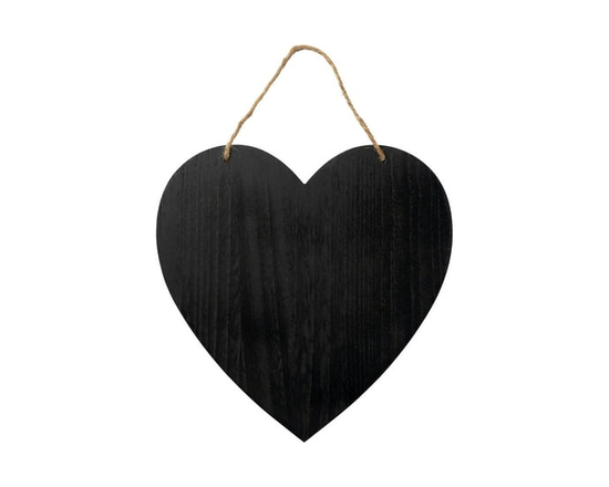 Plaid Unpainted Chalkboard Heart Plaque, 11.9” x 12” - 11.9” x 12”