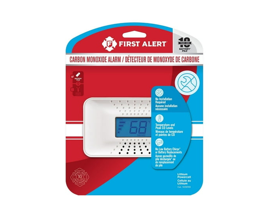 First Alert CO710A Carbon Monoxide Detector with 10-Year Battery and Digital Temperature Display