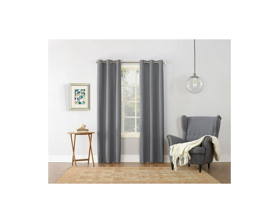 MAINSTAYS Textured Thermal-Lined Grommet Curtain Panel - 84" (Light Grey)