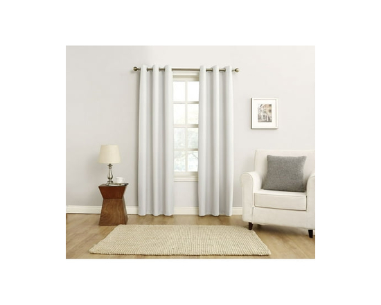 MAINSTAYS Textured Thermal-Lined Grommet Window Curtains Panel - 84" (White)