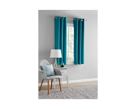 MAINSTAYS Blackout Energy Efficient Grommet Window Curtains Panel - 40 inches (Teal)