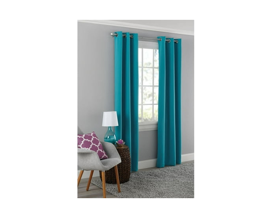 MAINSTAYS Blackout Energy Efficient Grommet Window Curtains Panel - 40 inches (Teal)