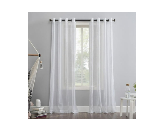 Paire de panneaux de rideaux en voilage froissé de Mainstays - 84" (Blanc)
