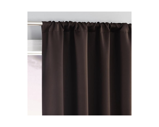 Sun Zero Laredo 2-Pack 100% Blackout Rod Pocket Window Curtains Panel Pair - 84" (Chocolate)