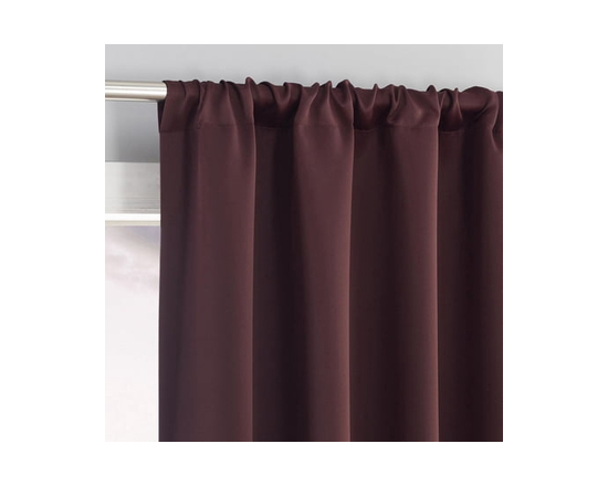 Sun Zero Laredo 2-Pack 100% Blackout Rod Pocket Window Curtains Panel Pair - 84" (Burgundy)