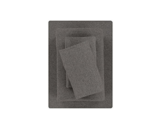 Mainstays Cotton Rich Extra Soft Jersey Bed Sheet Set, Twin-XL, Dark Blue, 3 Pieces (Charcoal)