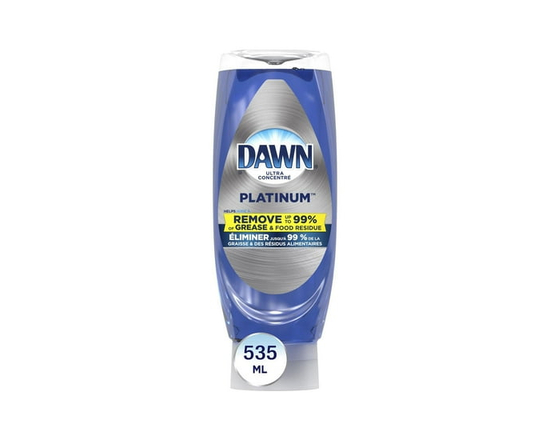 Dawn Platinum EZ-Squeeze Savon à Vaisselle, Liquide à Vaisselle, Pluie Rafraîchissante 535ML - 17 oz