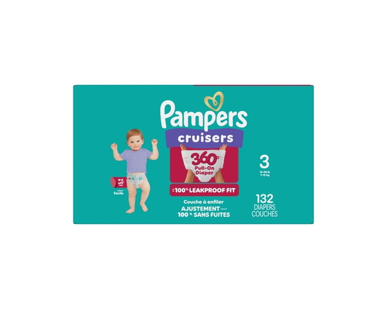 Pampers Diapers - Cruisers 360° - Size 6, up to 100% Leakproof Fit, Designed for Active Babies, Pull On Diaper, EZ Off Tabs Designed for Easy Changes