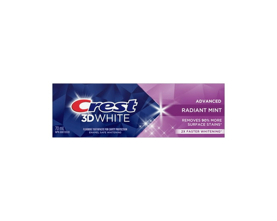 Crest 3D White Advanced Teeth Whitening Toothpaste, Radiant Mint70ml - 70 mL