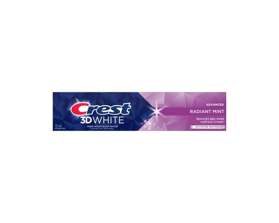Crest 3D White Advanced Teeth Whitening Toothpaste, Radiant Mint135ml - 135 mL