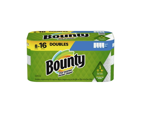 Bounty Select-A-Size Paper Towels, 8 Double Rolls, White, 90 Sheets Per Roll