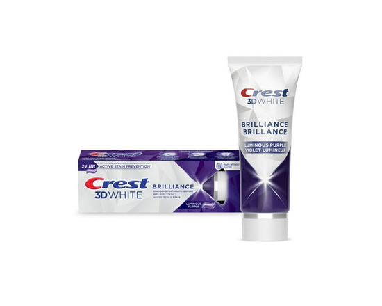 Crest 3D White Brilliance Dentifrice Violet pour le Blanchiment des Dents, Menthe Lumineuse - 85 ml