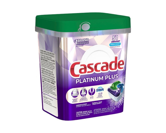 Cascade Platinum Plus Dishwasher Pods, Dishwasher Detergent, Dish Detergent Soap, Fresh 51CT - 51 Count