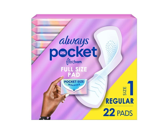 Always Pocket avec Serviettes FlexFoam, Taille 1, Régulières, avec Ailes, Sans Parfum