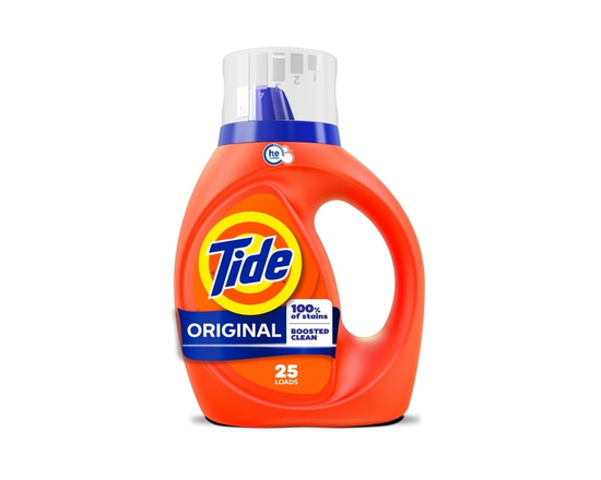 Tide Liquid Laundry Detergent, Original Scent, 25 Loads, 946 mL, Boosted Clean even in cold water, laundry soap, concentrated liquid detergent - 100 f