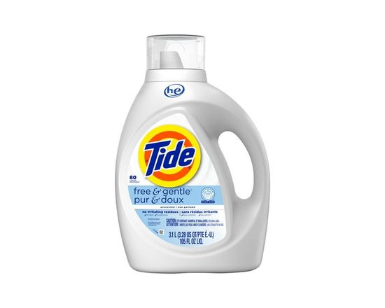 Tide Free & Gentle Liquid Laundry Detergent, Tide Laundry Detergent, Clean Laundry Detergent, 3.1 Litres, 80 Wash Loads - 3.1 L