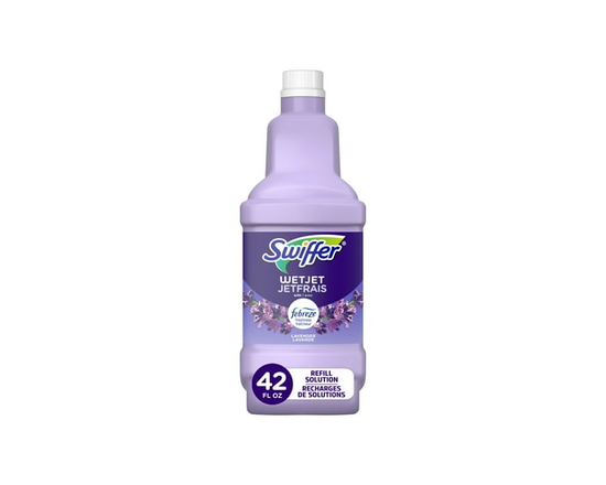 Swiffer WetJet Spray Mop Multi-Purpose and Hardwood Liquid Floor Cleaner Refill, Lavender Vanilla & Comfort - 1.25 L