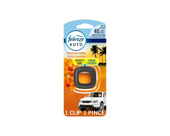 Febreze Car Air Freshener, Odor-Fighting Automotive Vent Clip, Hawaiian Aloha Scent, 1ct