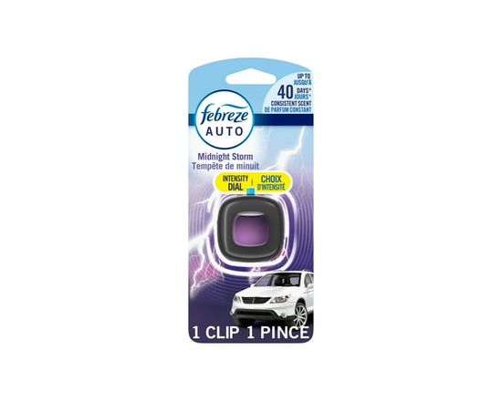 Febreze Car Air Freshener Vent Clip, Midnight Storm, 1ct