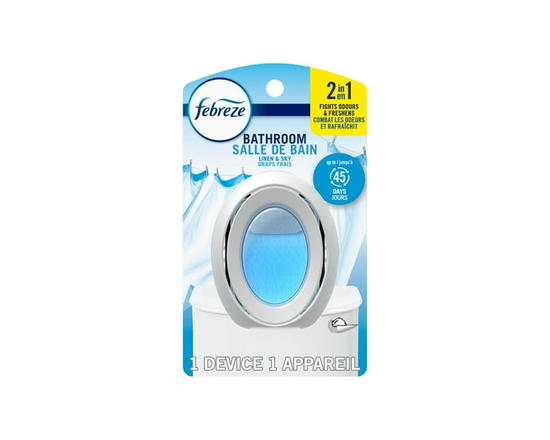 Febreze Bathroom Air Freshener, Odor-Fighting, Linen & Sky Scent, 1ct - 7.5 mL