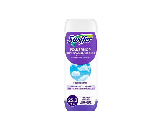 Swiffer Power Mop Refill Solution, Tile, Vinyl, Laminate, Wood, Floor Cleaner, Fresh, 750 ML - 25.3 fl oz