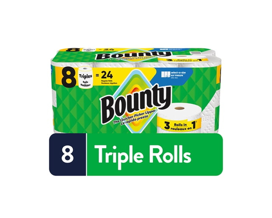 Bounty Paper Towel 8 Rolls (24 Regular Rolls Equivalent)