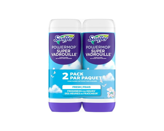 Swiffer Power Mop Refill Solution, Floor Cleaner for Mopping Tile, Vinyl, Laminate, Wood in Home, Bathroom, Kitchen, All Purpose Multi-Surface Solutio