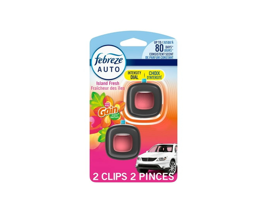 Febreze Car Air Freshener Vent Clip Gain Island Fresh Scent, . Car Vent Clip, 2ct