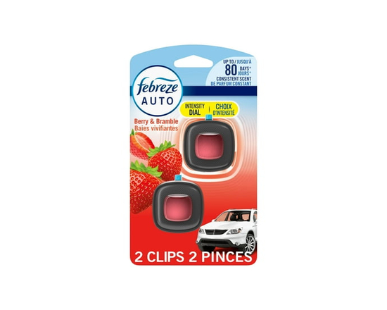 Febreze Car Air Freshener Vent Clip Berry & Bramble Scent, Car Vent Clip, 2ct
