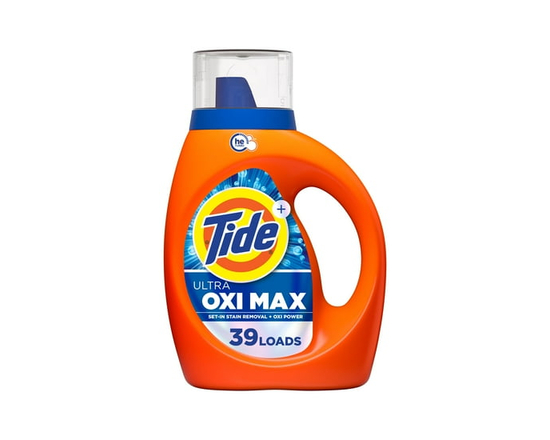 Tide Ultra Oxi Max Liquid Laundry Detergent, Set-in Stain Removal Plus Oxi Power, Laundry Detergent Liquid with Extra Oxi Power, 39 Wash Loads - 1.62 