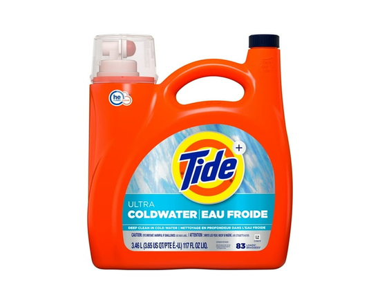 Détergent à lessive liquide Tide Ultra Eau froide, parfum Original, détergent à lessive liquide formulé pour l’eau froide, 3,46 L, 83 brassées - 3,46