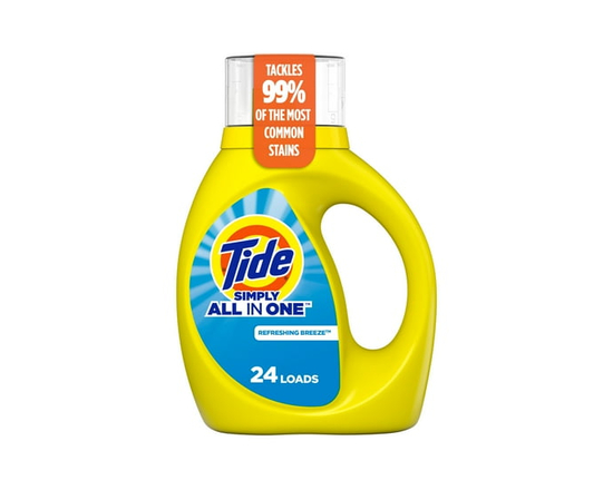 Tide Simply All-In-One Liquid Laundry Detergent, Refreshing Breeze Scent, 24 Loads, 946 mL - 946 mL